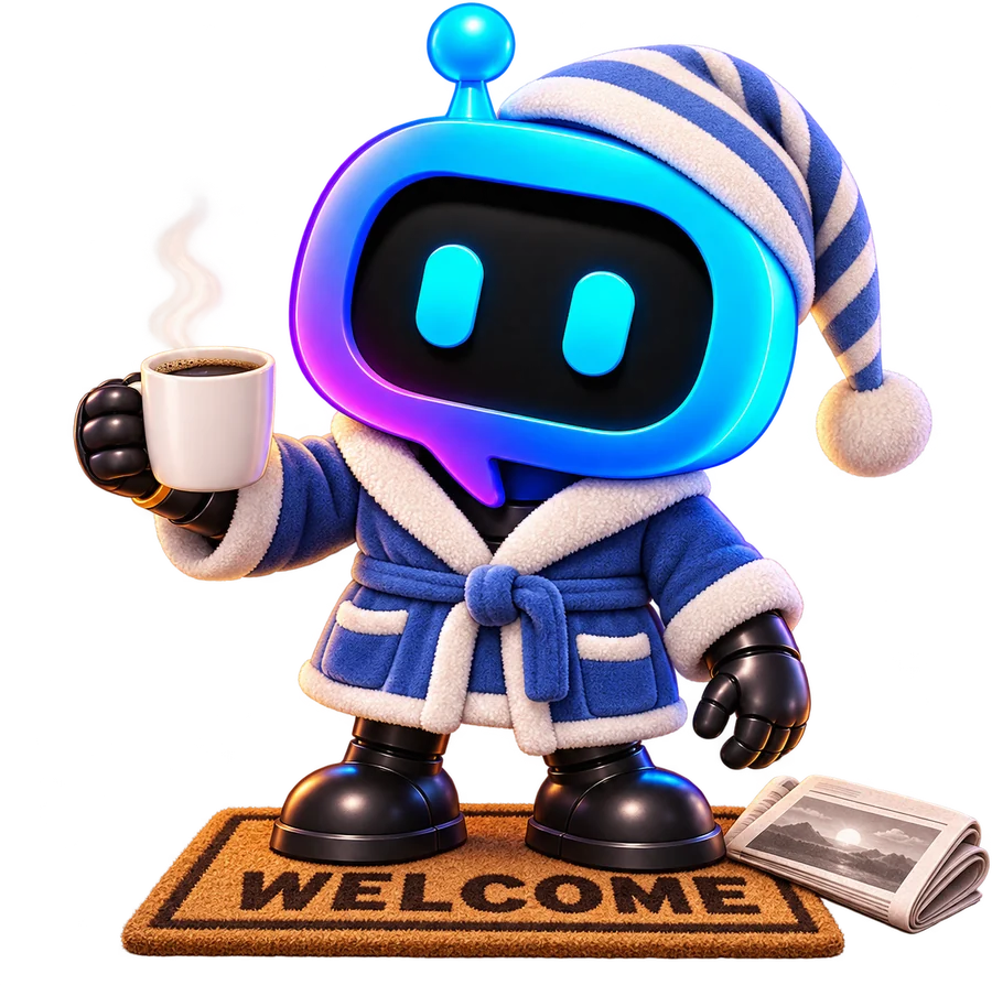 YourBot welcome mascot